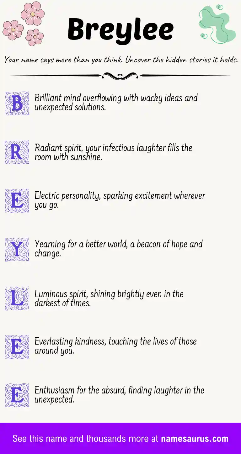 Acrostic poem about Breylee.