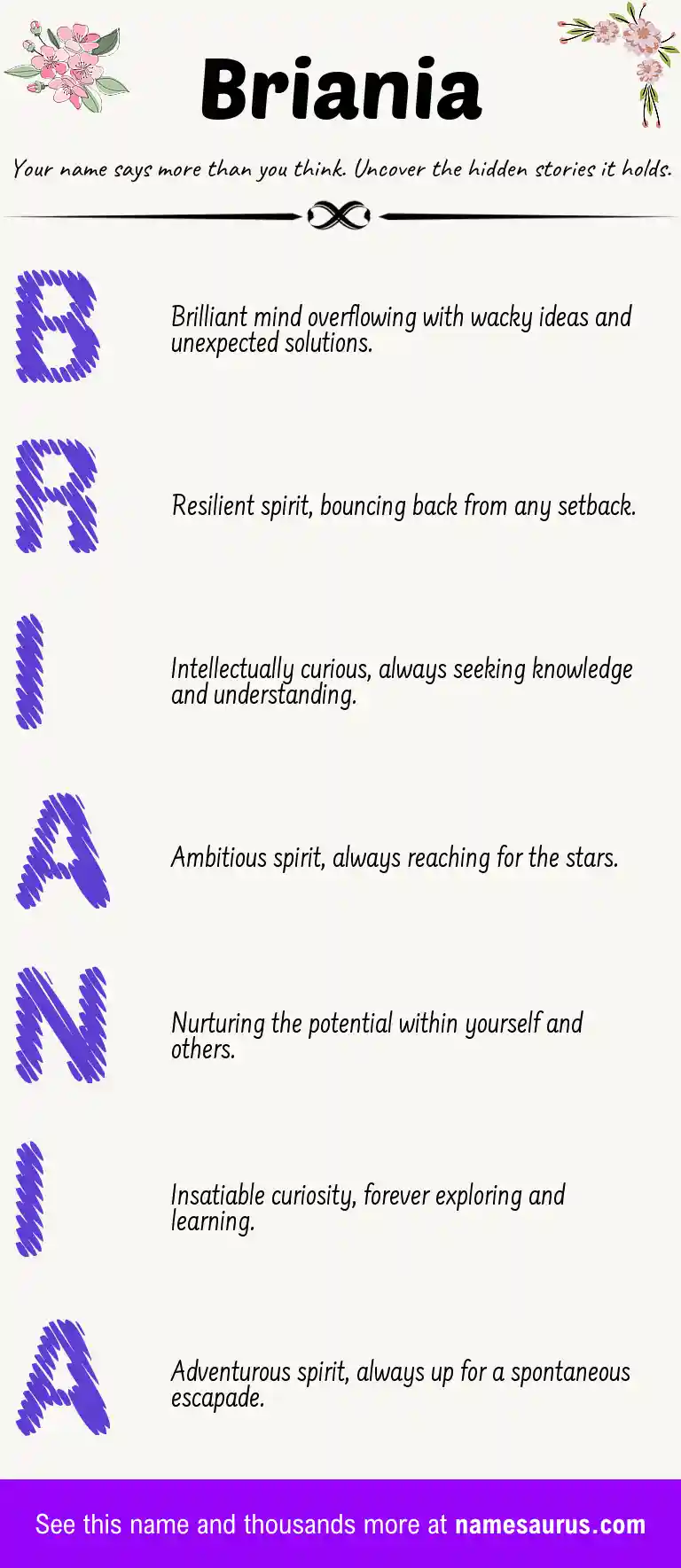 Acrostic poem about Briania.