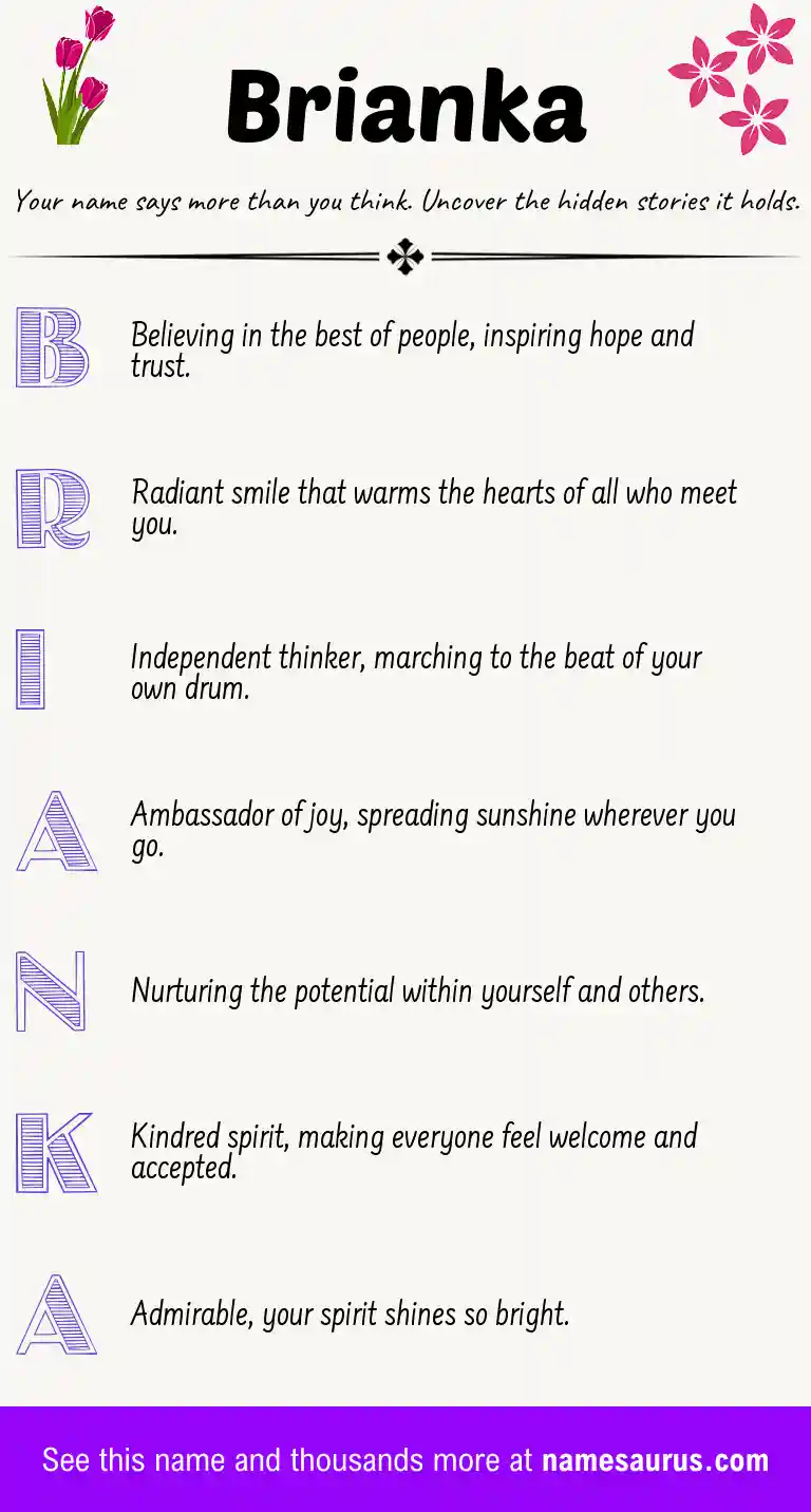 Acrostic poem about Brianka.
