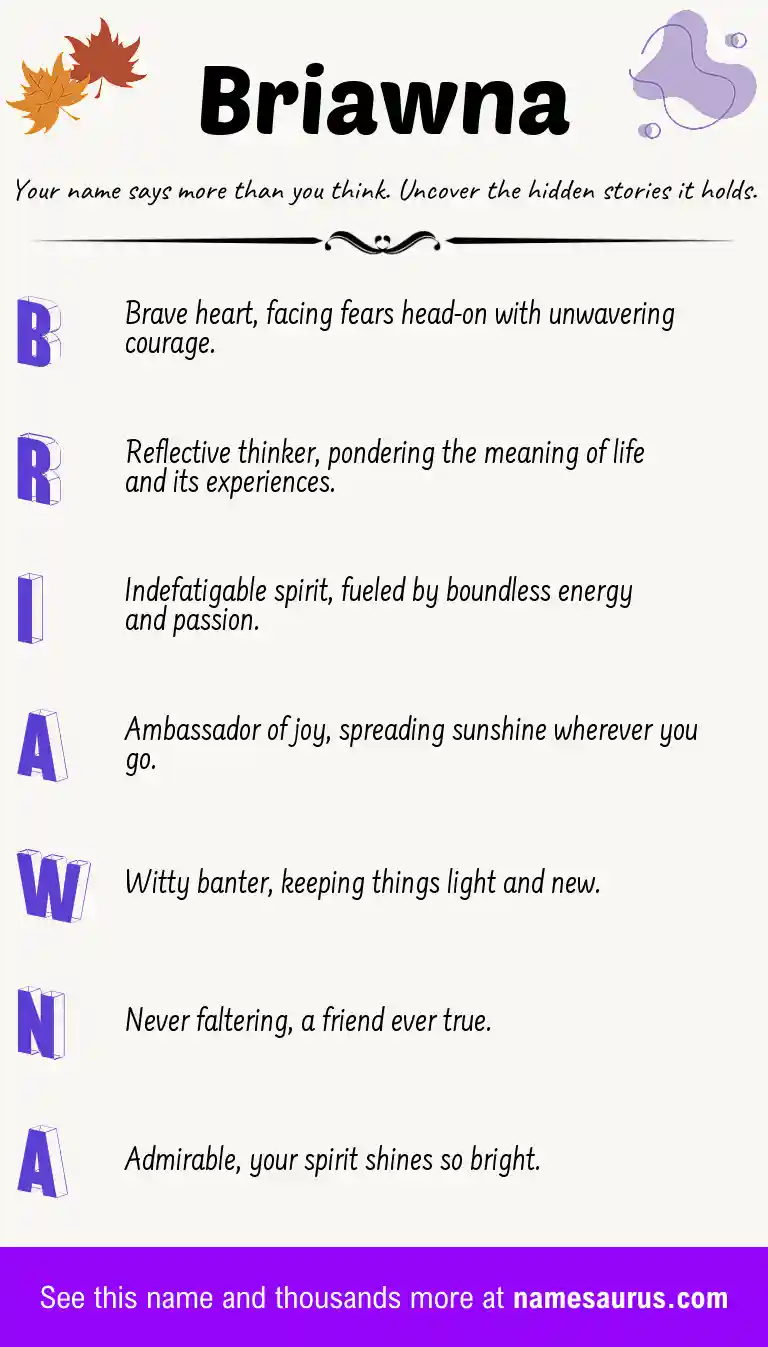 Acrostic poem about Briawna.