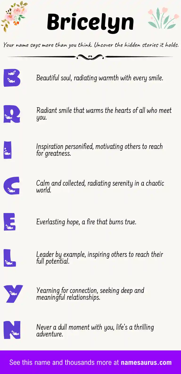 Acrostic poem about Bricelyn.