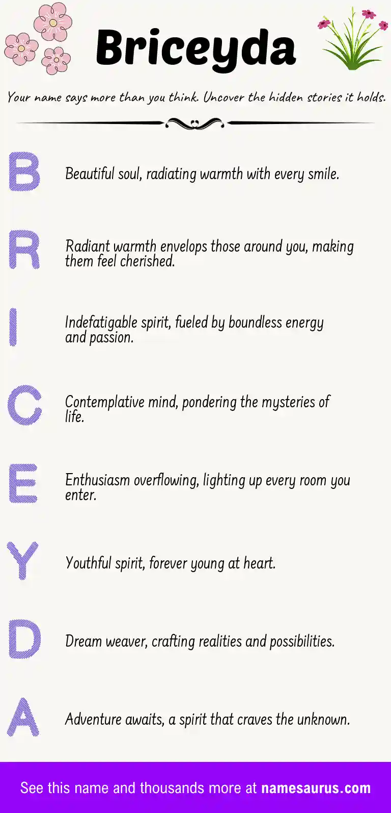 Acrostic poem about Briceyda.