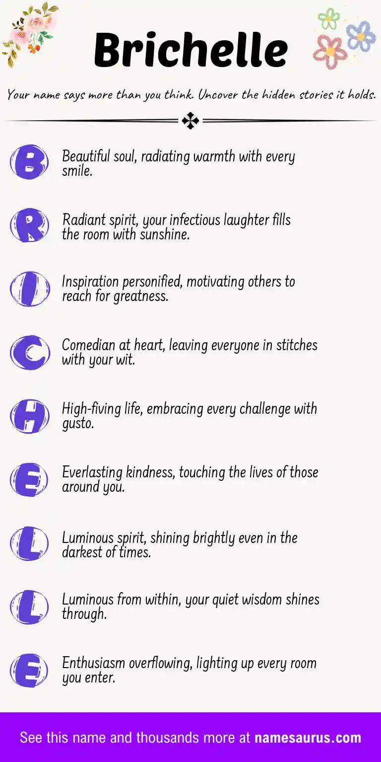 Acrostic poem about Brichelle.