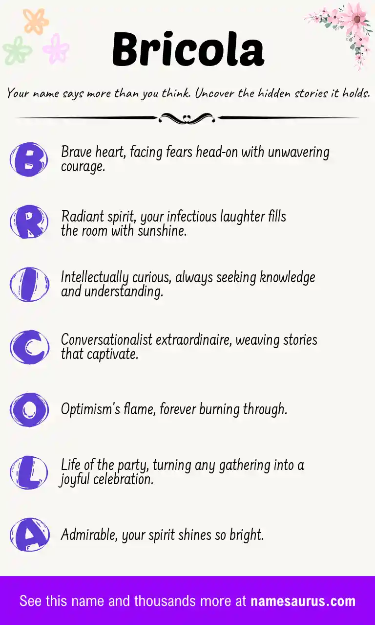 Acrostic poem about Bricola.