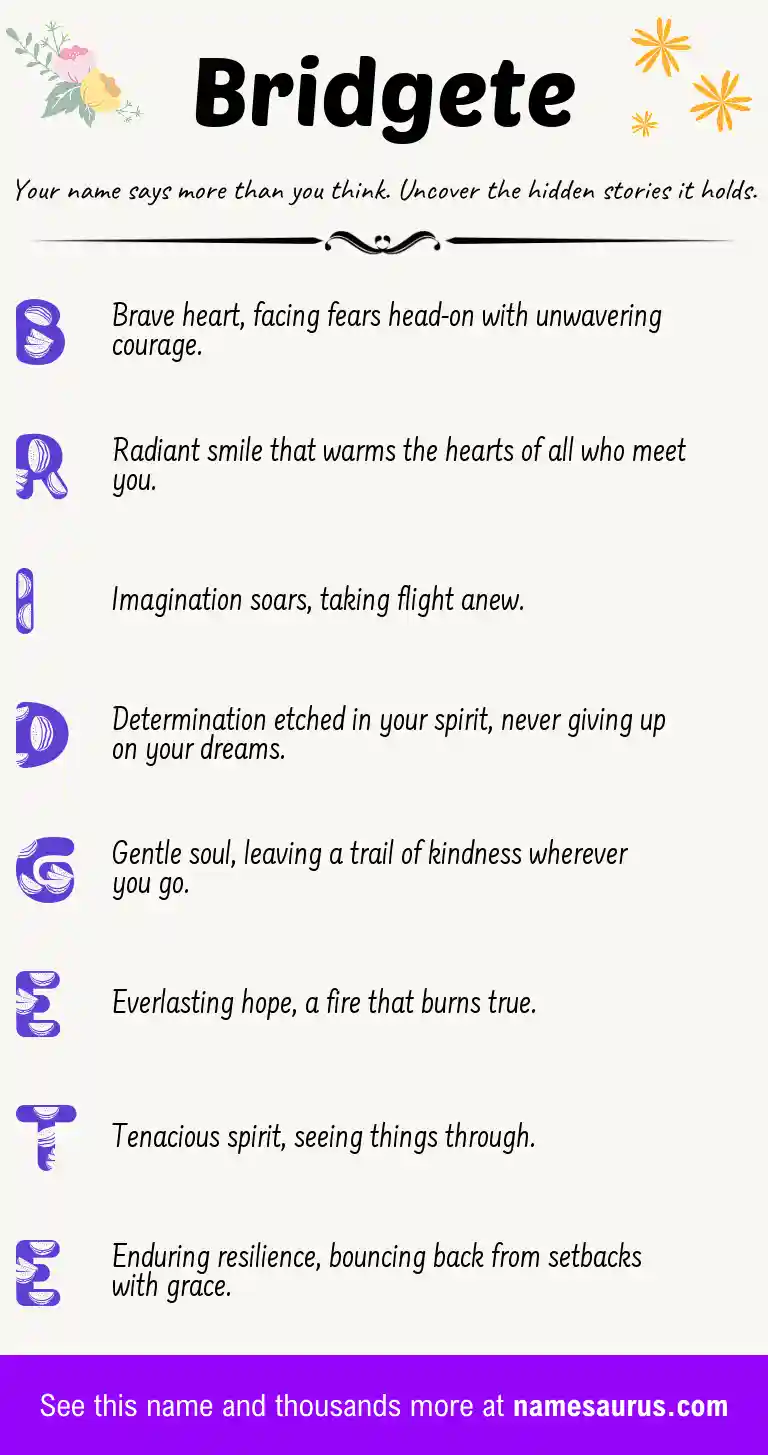 Acrostic poem about Bridgete.