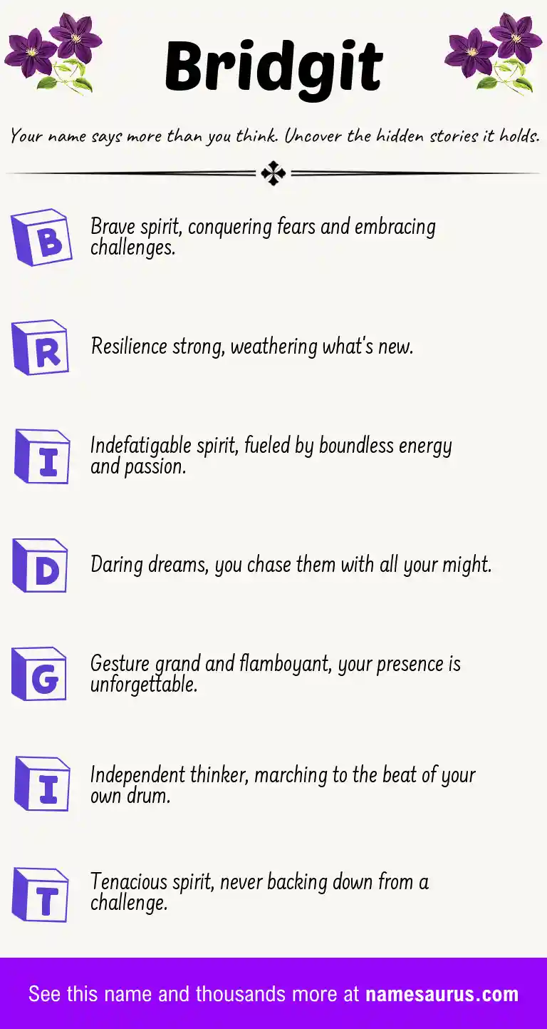 Acrostic poem about Bridgit.