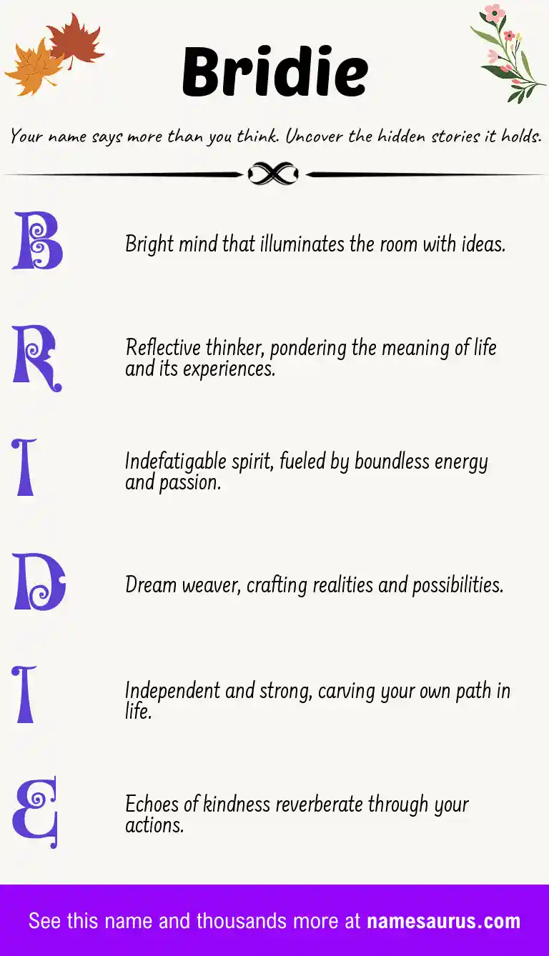 Acrostic poem about Bridie.