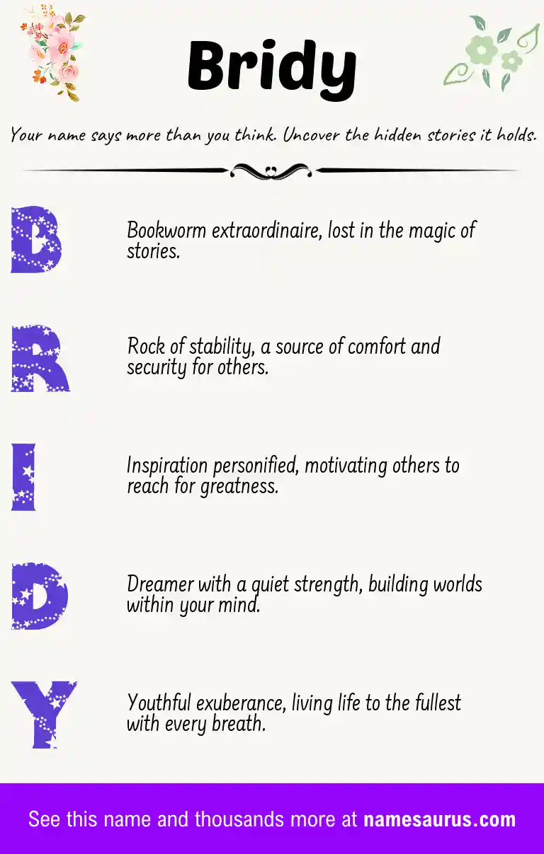 Acrostic poem about Bridy.