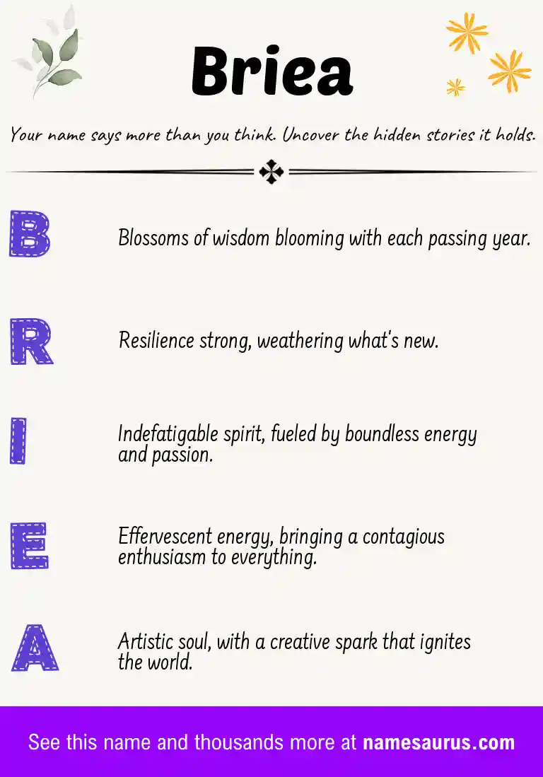 Acrostic poem about Briea.