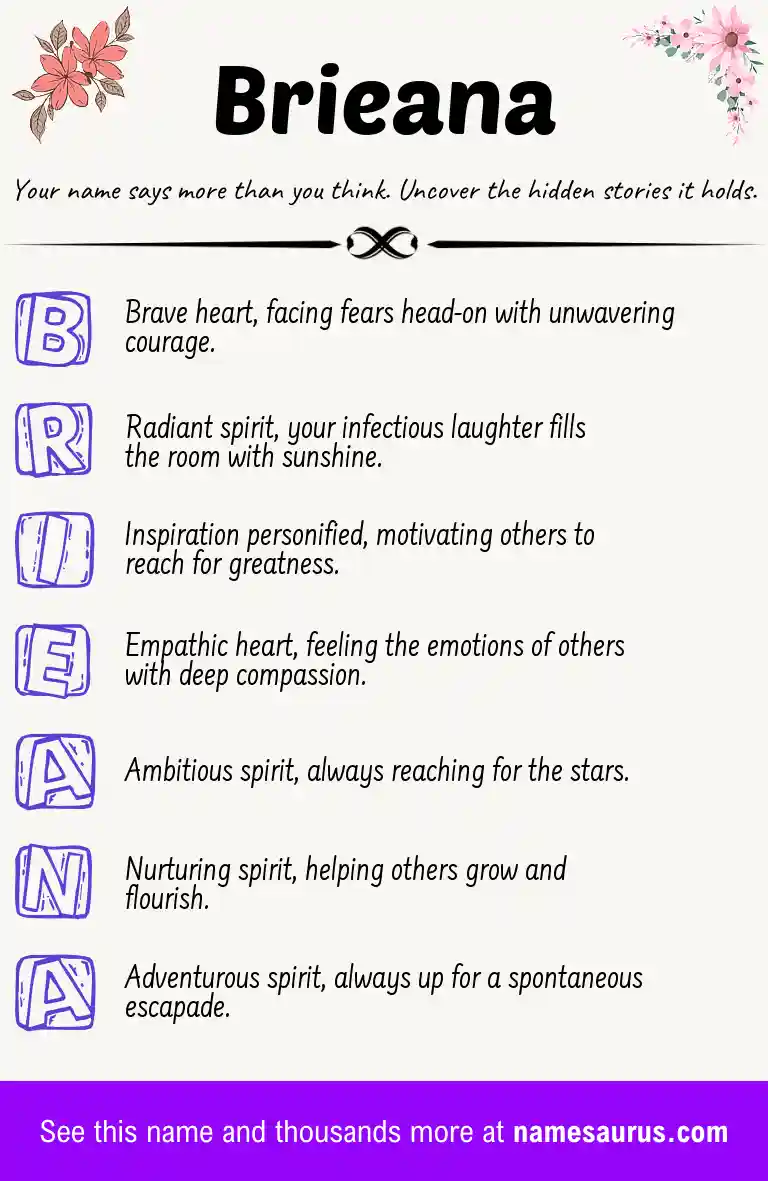 Acrostic poem about Brieana.