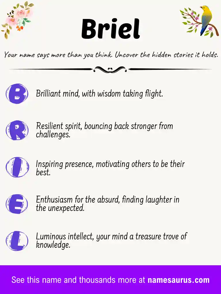 Acrostic poem about Briel.