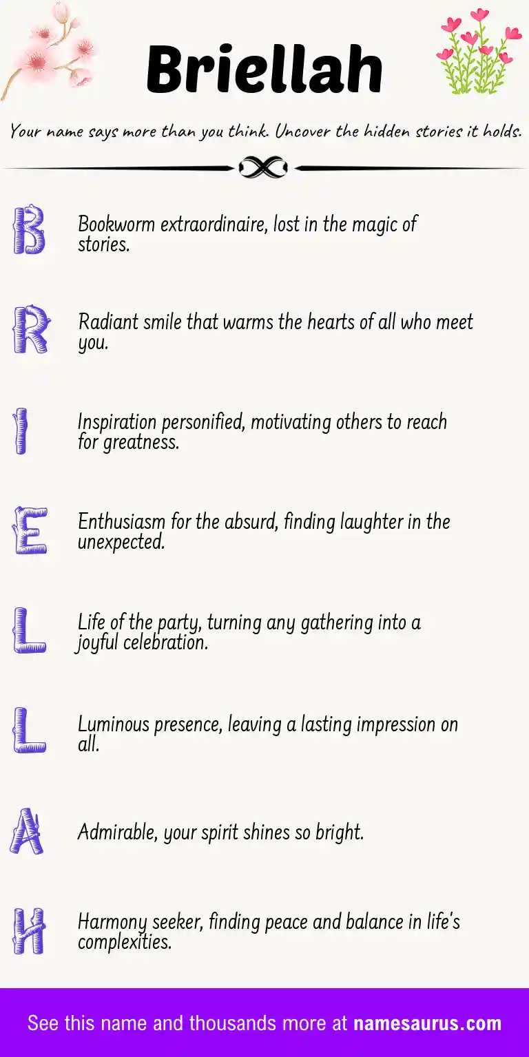 Acrostic poem about Briellah.
