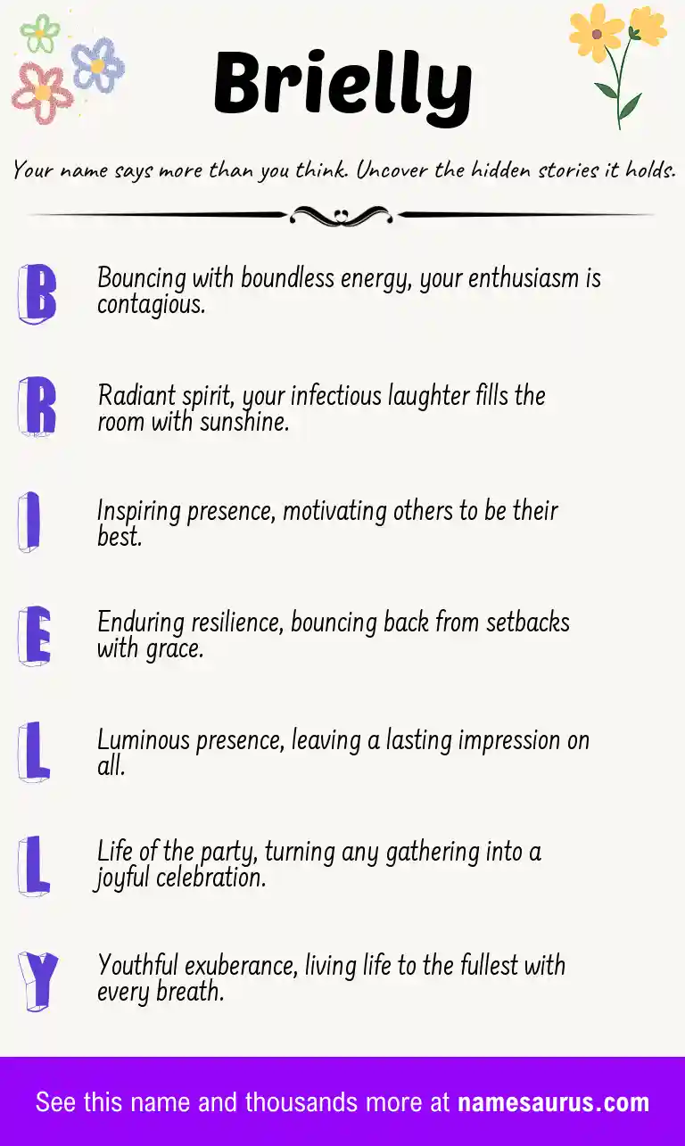 Acrostic poem about Brielly.