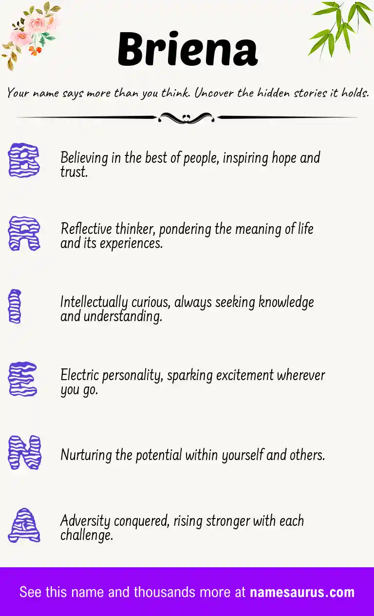 Acrostic poem about Briena.
