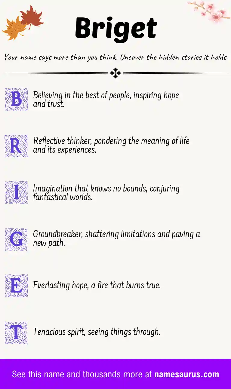 Acrostic poem about Briget.
