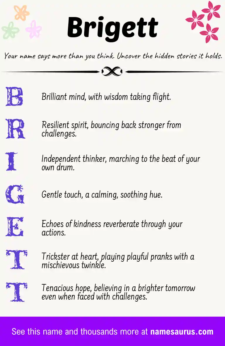 Acrostic poem about Brigett.