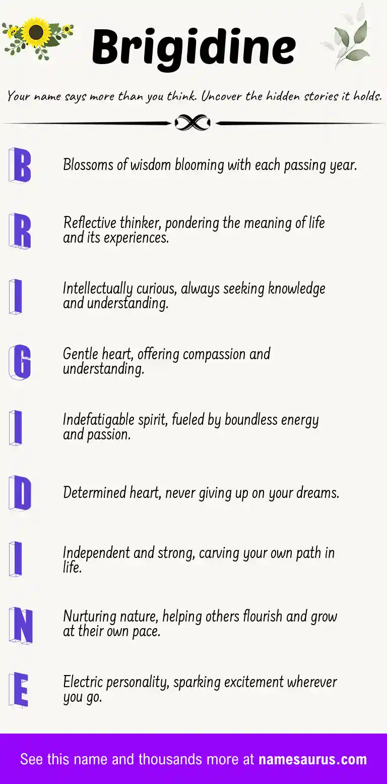 Acrostic poem about Brigidine.