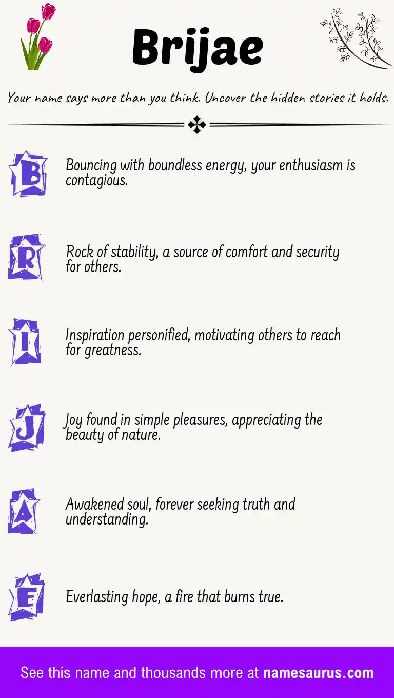 Acrostic poem about Brijae.