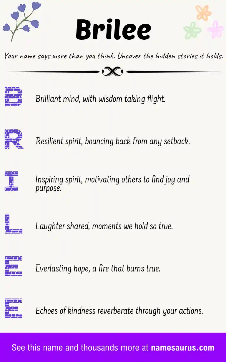 Acrostic poem about Brilee.