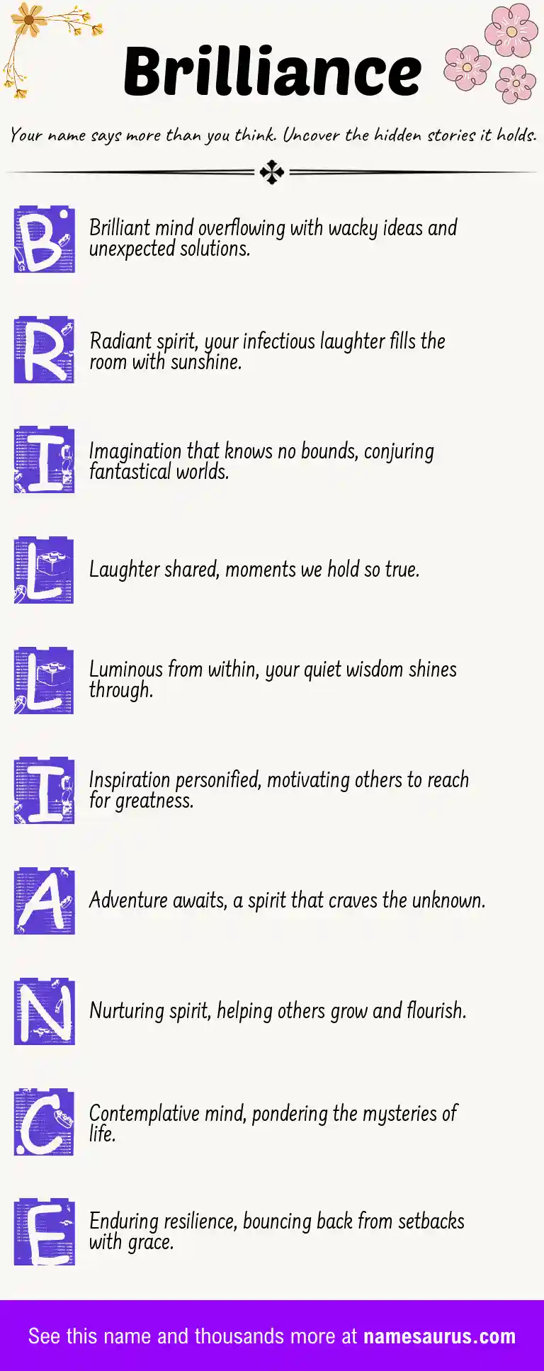 Acrostic poem about Brilliance.