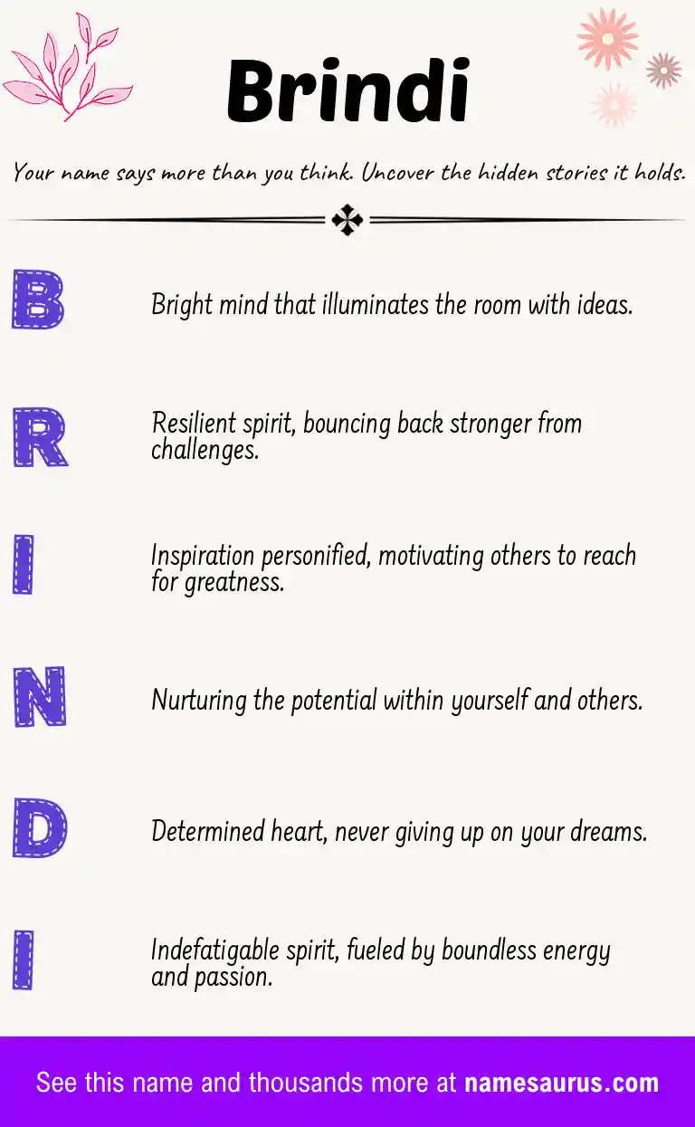 Acrostic poem about Brindi.