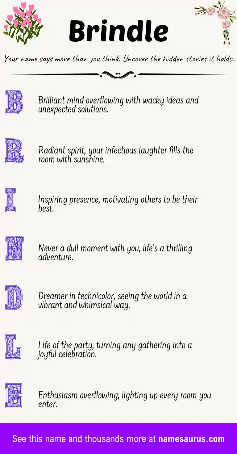 Acrostic poem about Brindle.