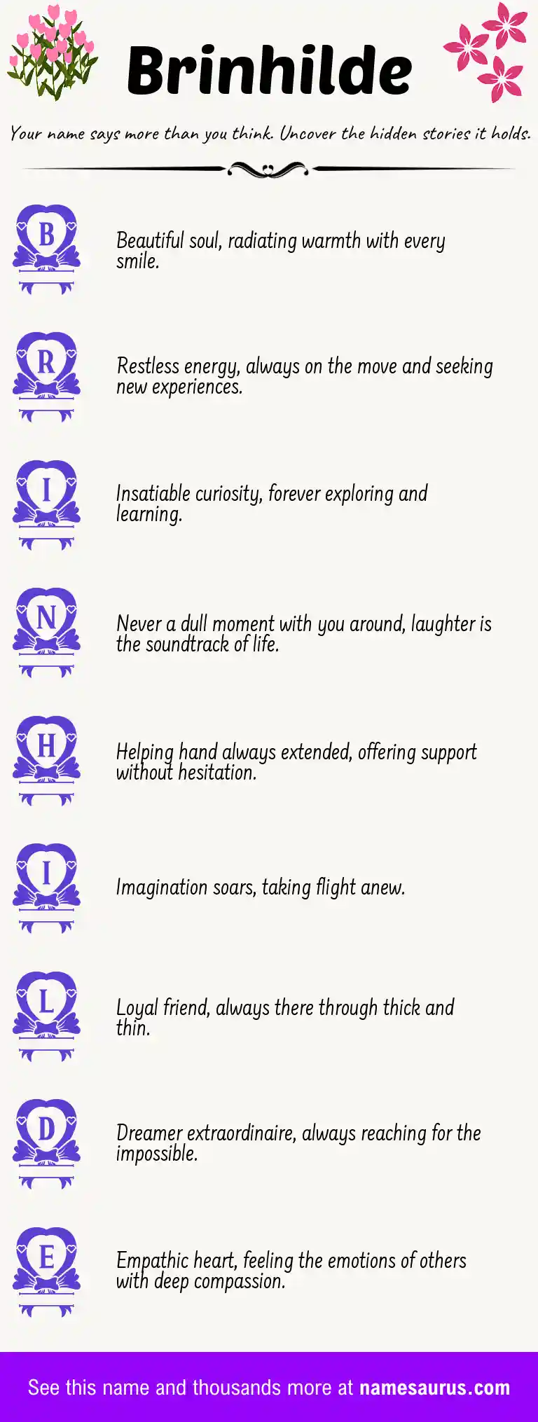 Acrostic poem about Brinhilde.