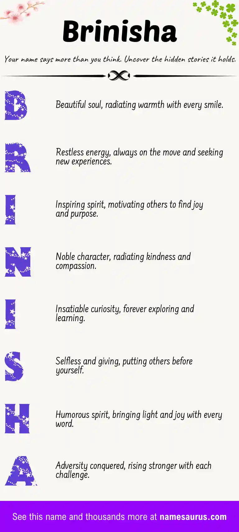 Acrostic poem about Brinisha.