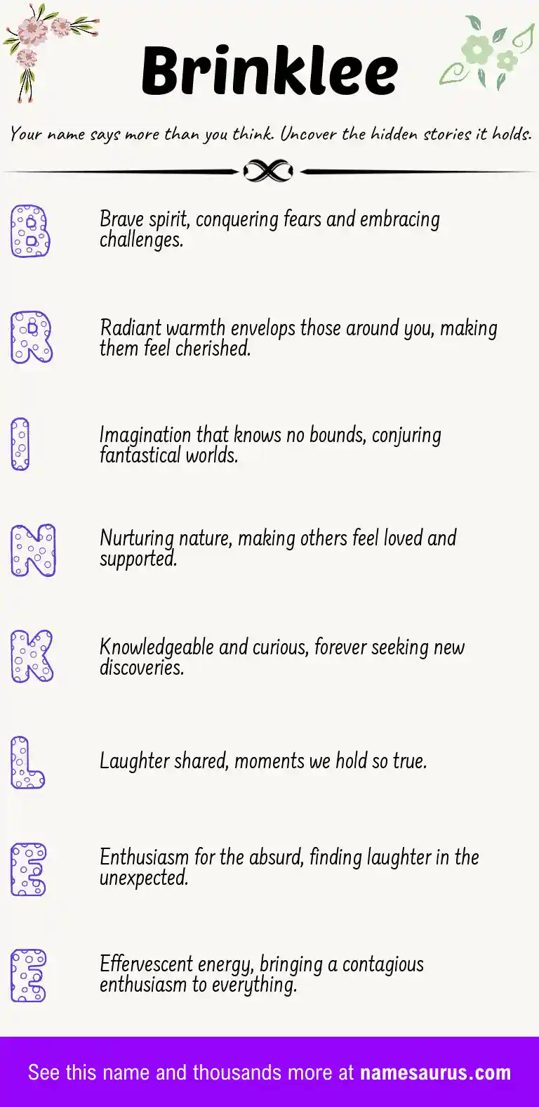 Acrostic poem about Brinklee.