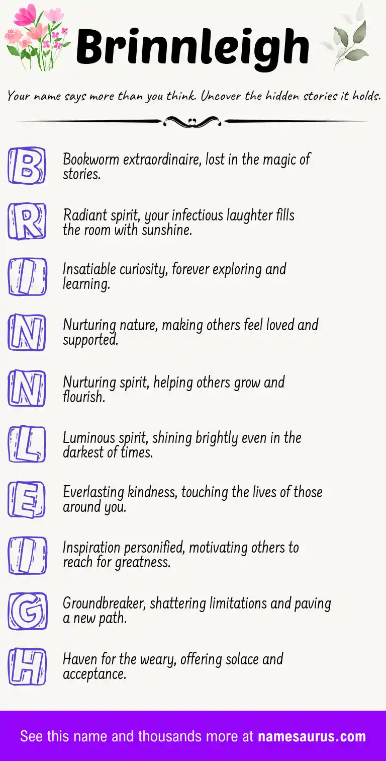Acrostic poem about Brinnleigh.