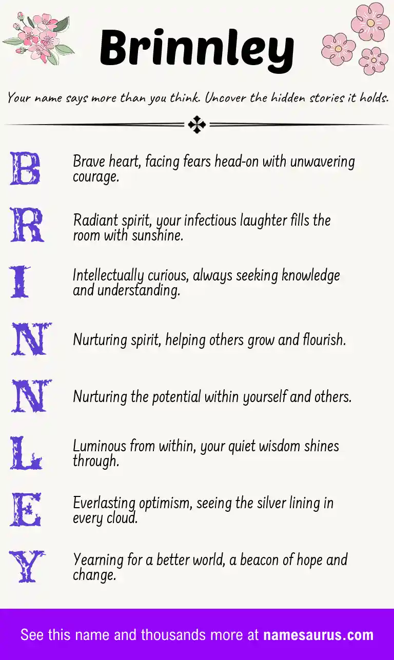 Acrostic poem about Brinnley.