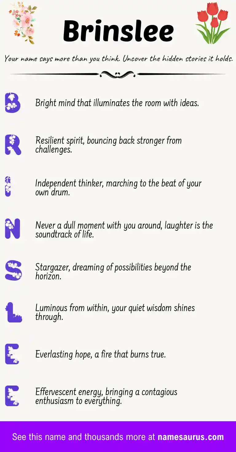 Acrostic poem about Brinslee.