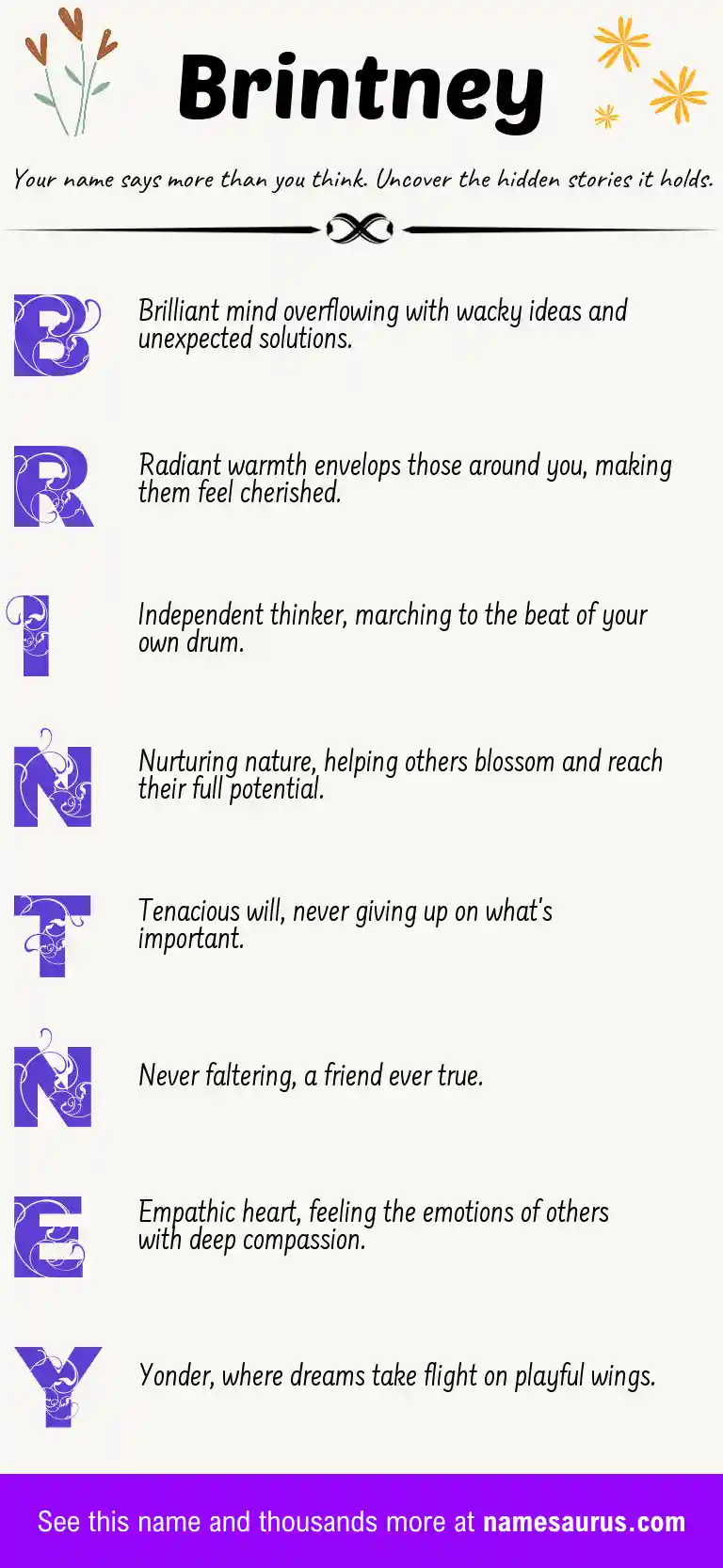 Acrostic poem about Brintney.