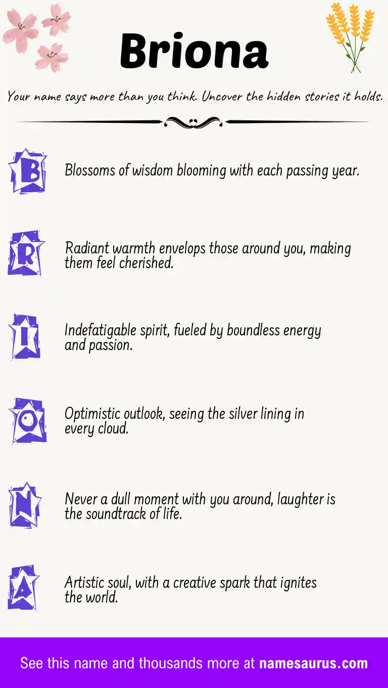 Acrostic poem about Briona.