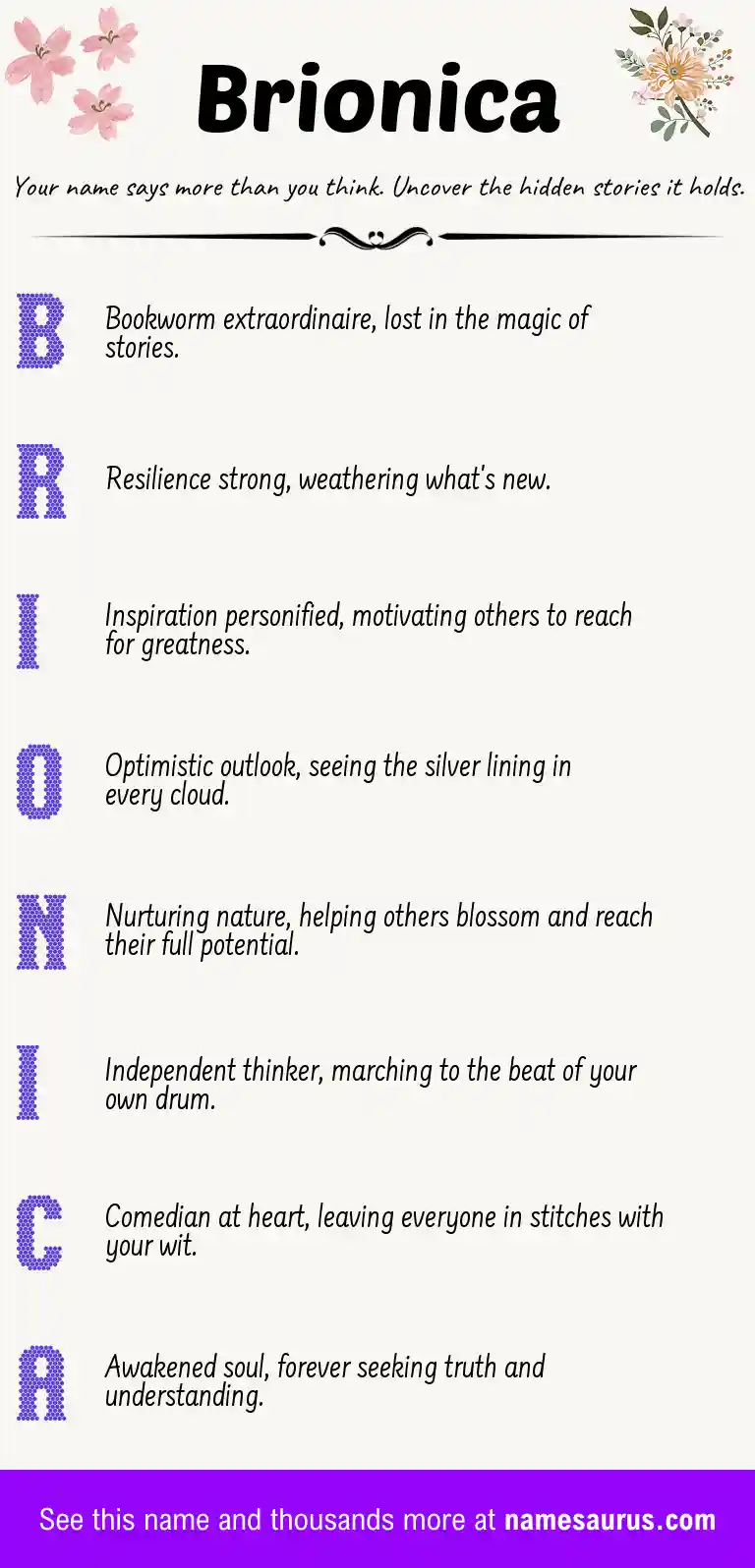 Acrostic poem about Brionica.