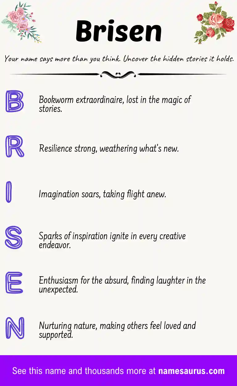 Acrostic poem about Brisen.