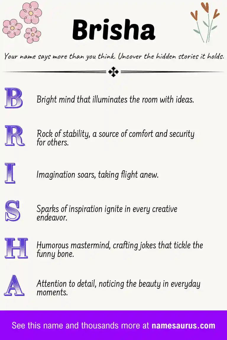 Acrostic poem about Brisha.