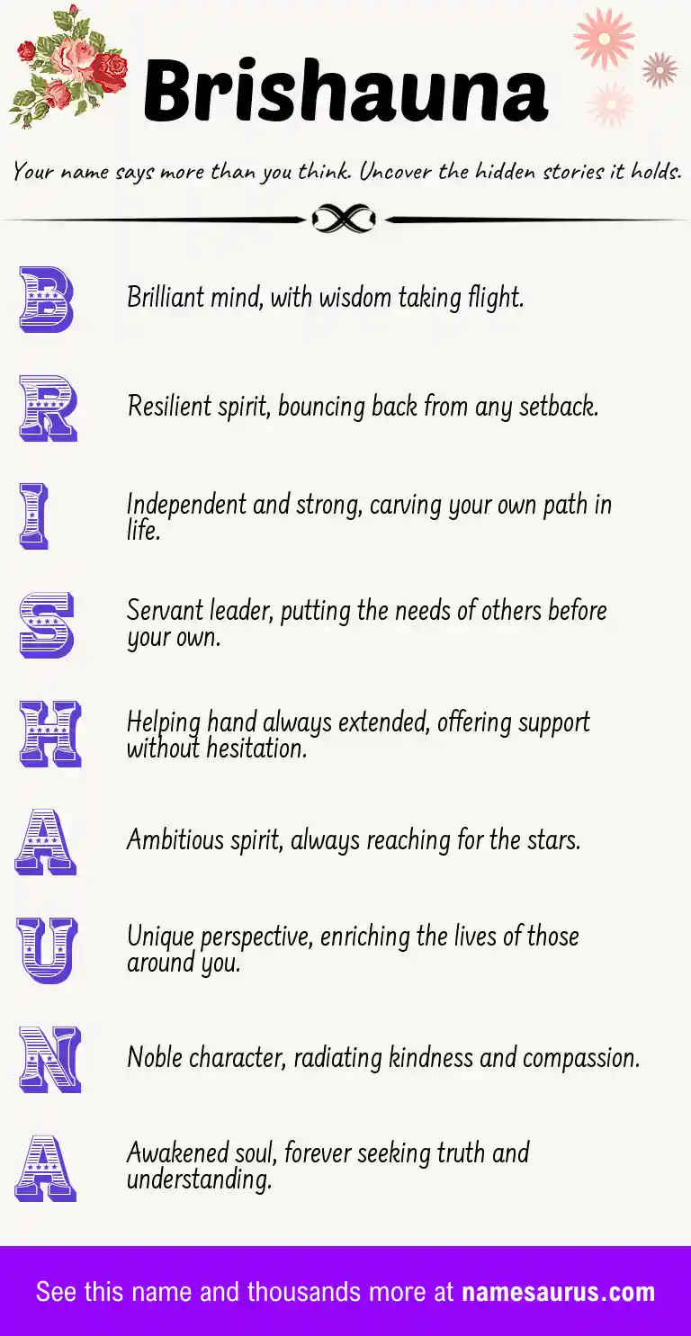 Acrostic poem about Brishauna.