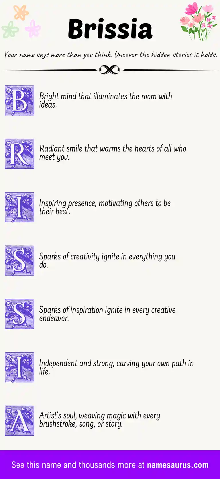 Acrostic poem about Brissia.