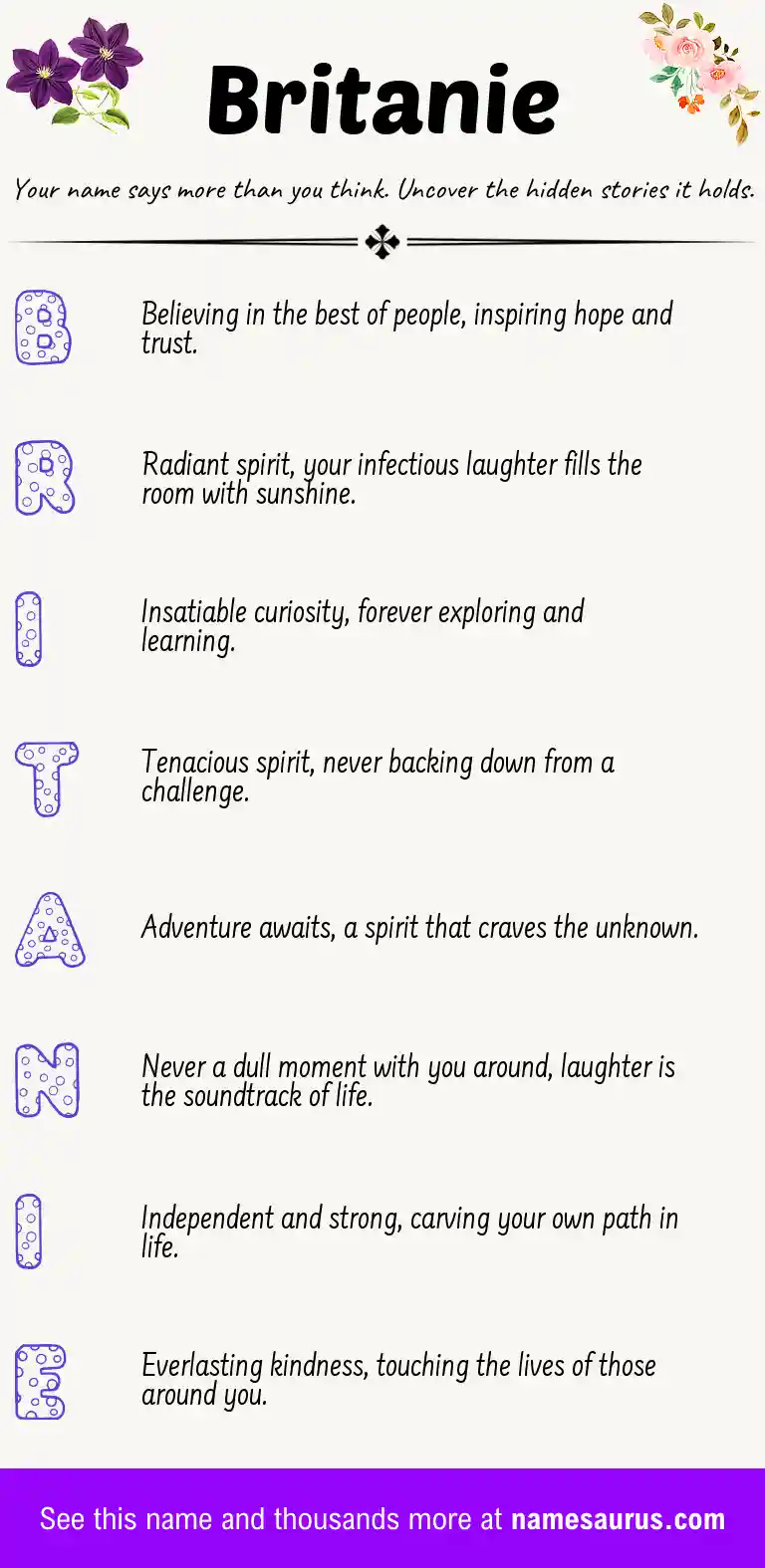 Acrostic poem about Britanie.