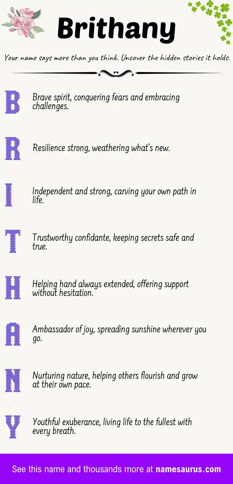Acrostic poem about Brithany.