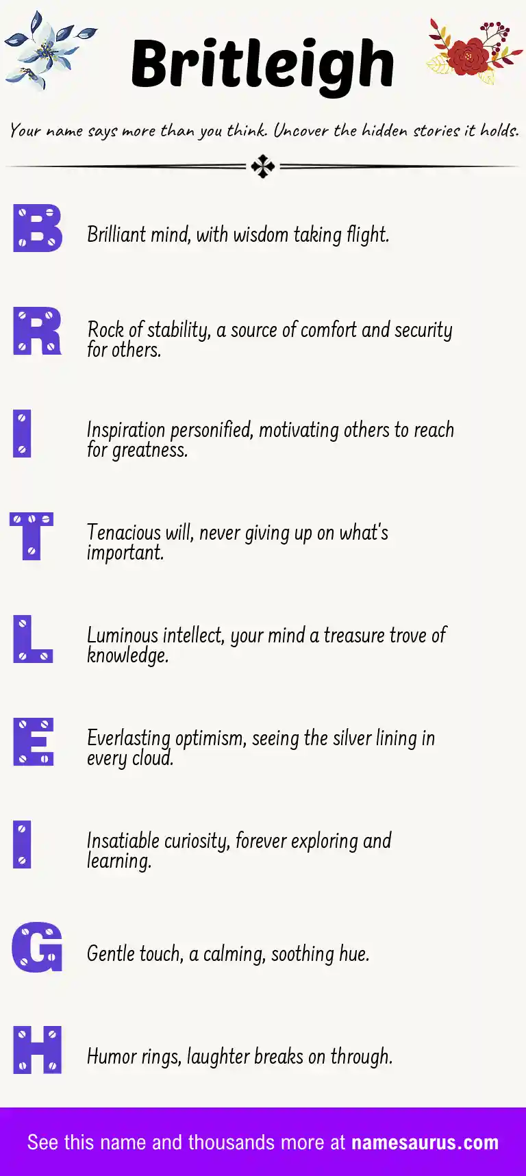 Acrostic poem about Britleigh.
