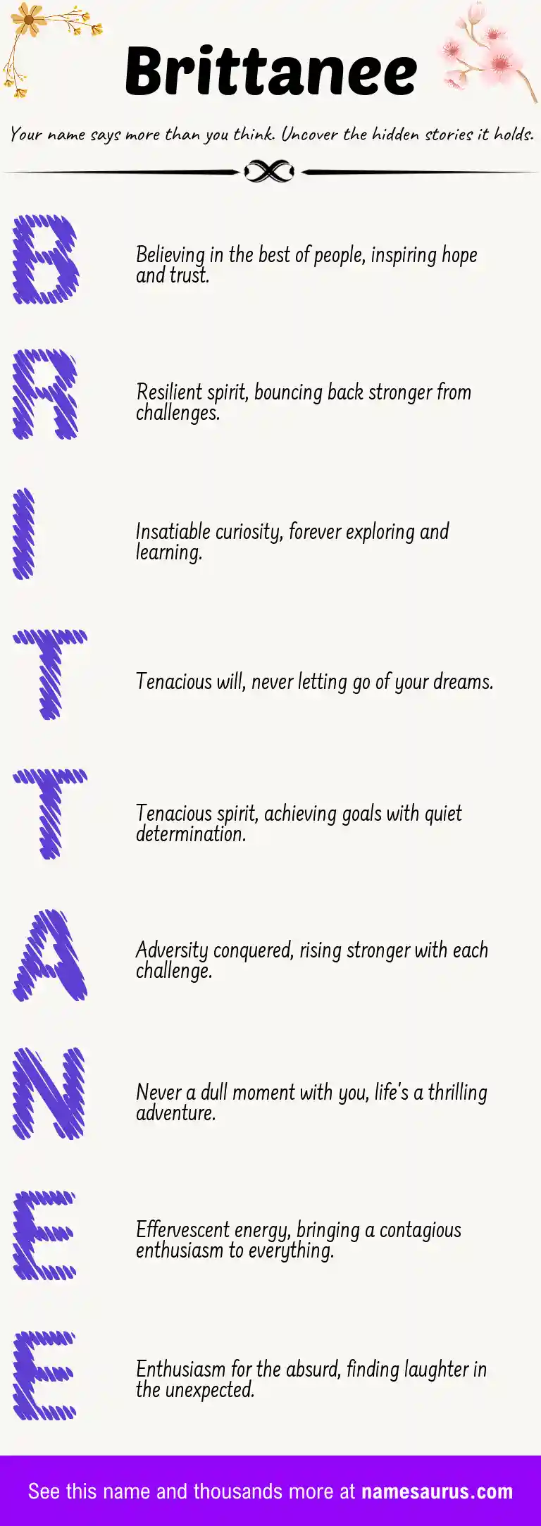 Acrostic poem about Brittanee.