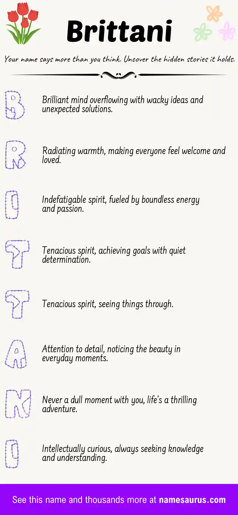 Acrostic poem about Brittani.
