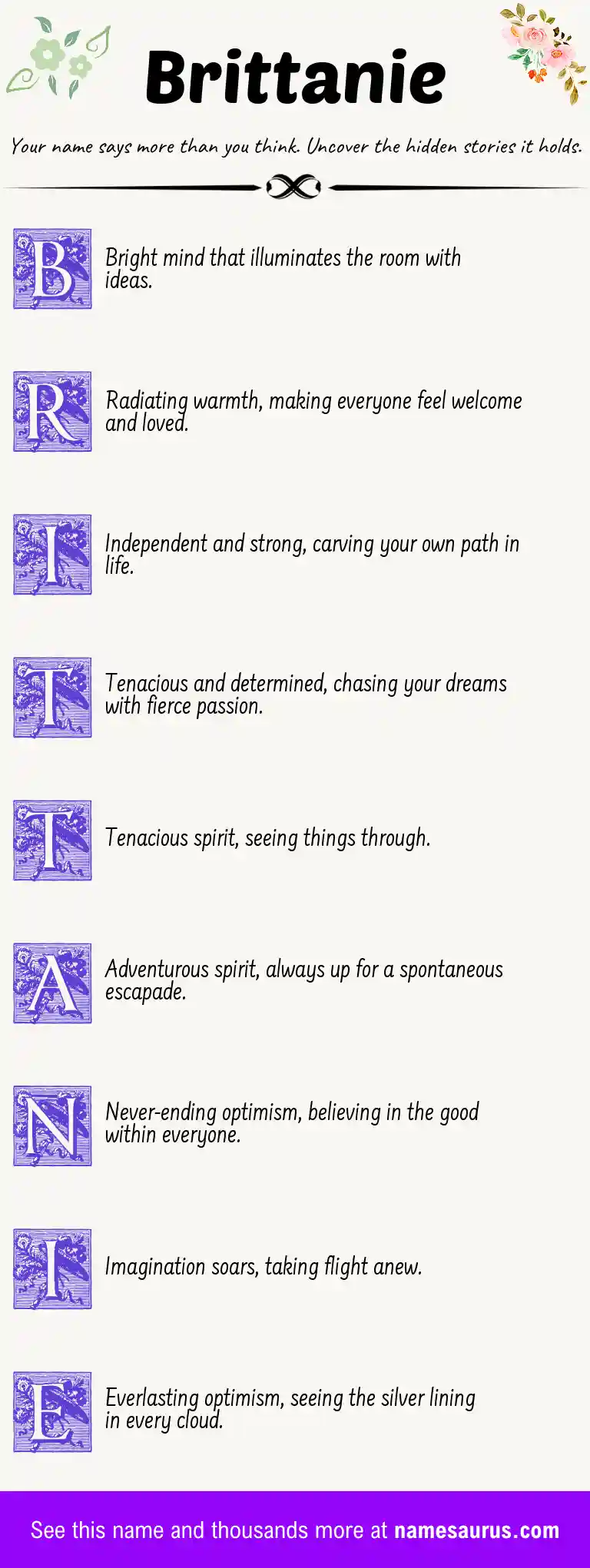 Acrostic poem about Brittanie.