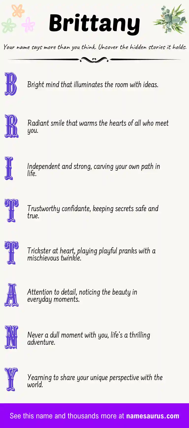 Acrostic poem about Brittany.