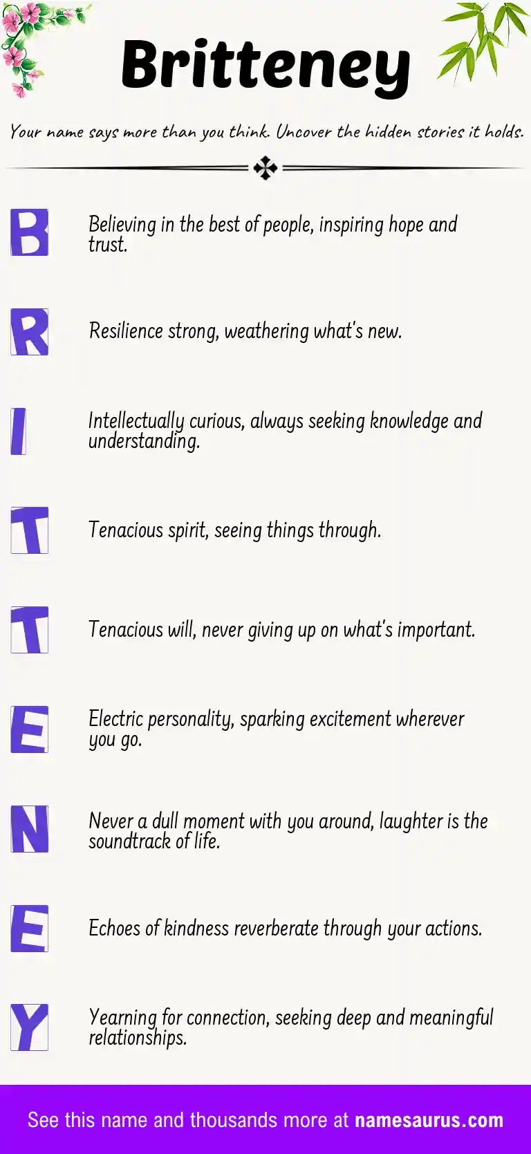 Acrostic poem about Britteney.