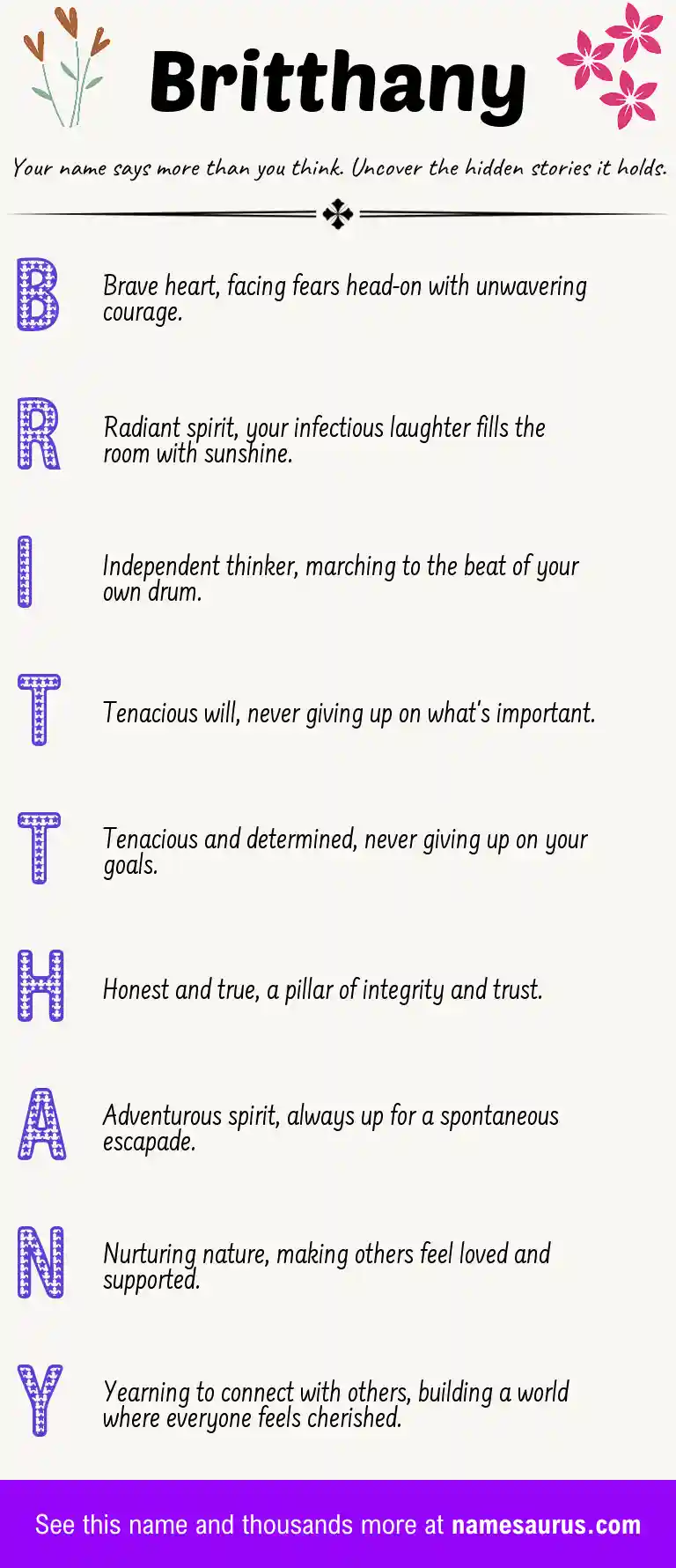 Acrostic poem about Britthany.