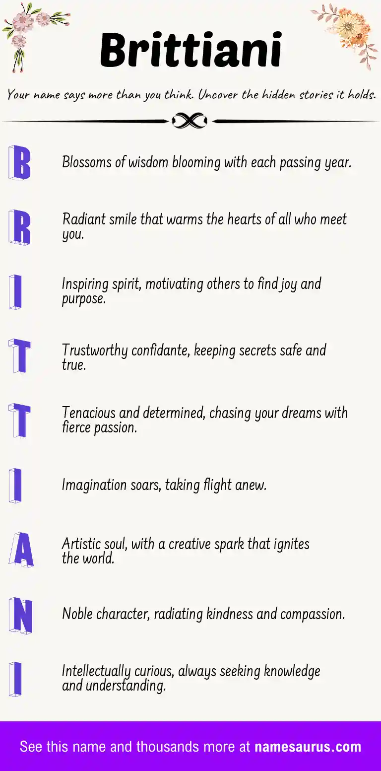 Acrostic poem about Brittiani.