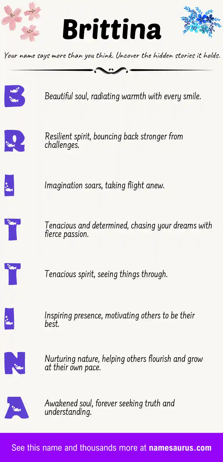 Acrostic poem about Brittina.
